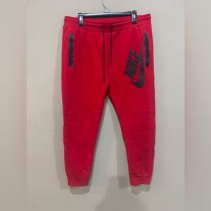 Nike Tech Fleece Jogger Sweatpants Men’s 2XL Red Zip Pockets